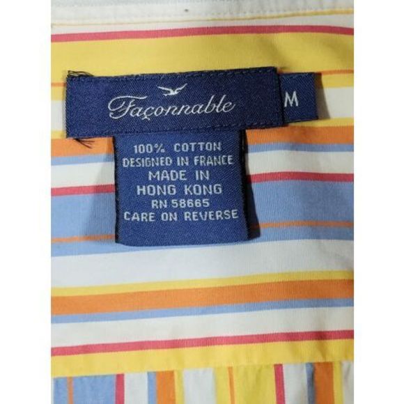 Faconnable Women's Long Sleeves Button Up Cotton Striped Multicolor Shirt Size M - Picture 3 of 11